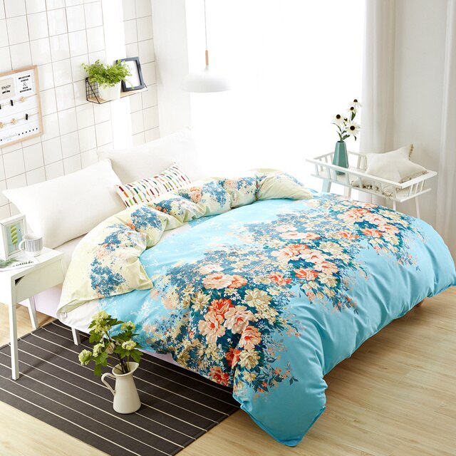 Home Textile Plaid Flower Duvet Cover With Zipper 1 Piece Modern - Click Image to Close
