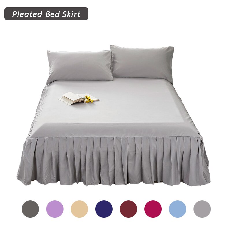 Light Gray Bed Skirts Princess Style Bedspread Cover with Skirt